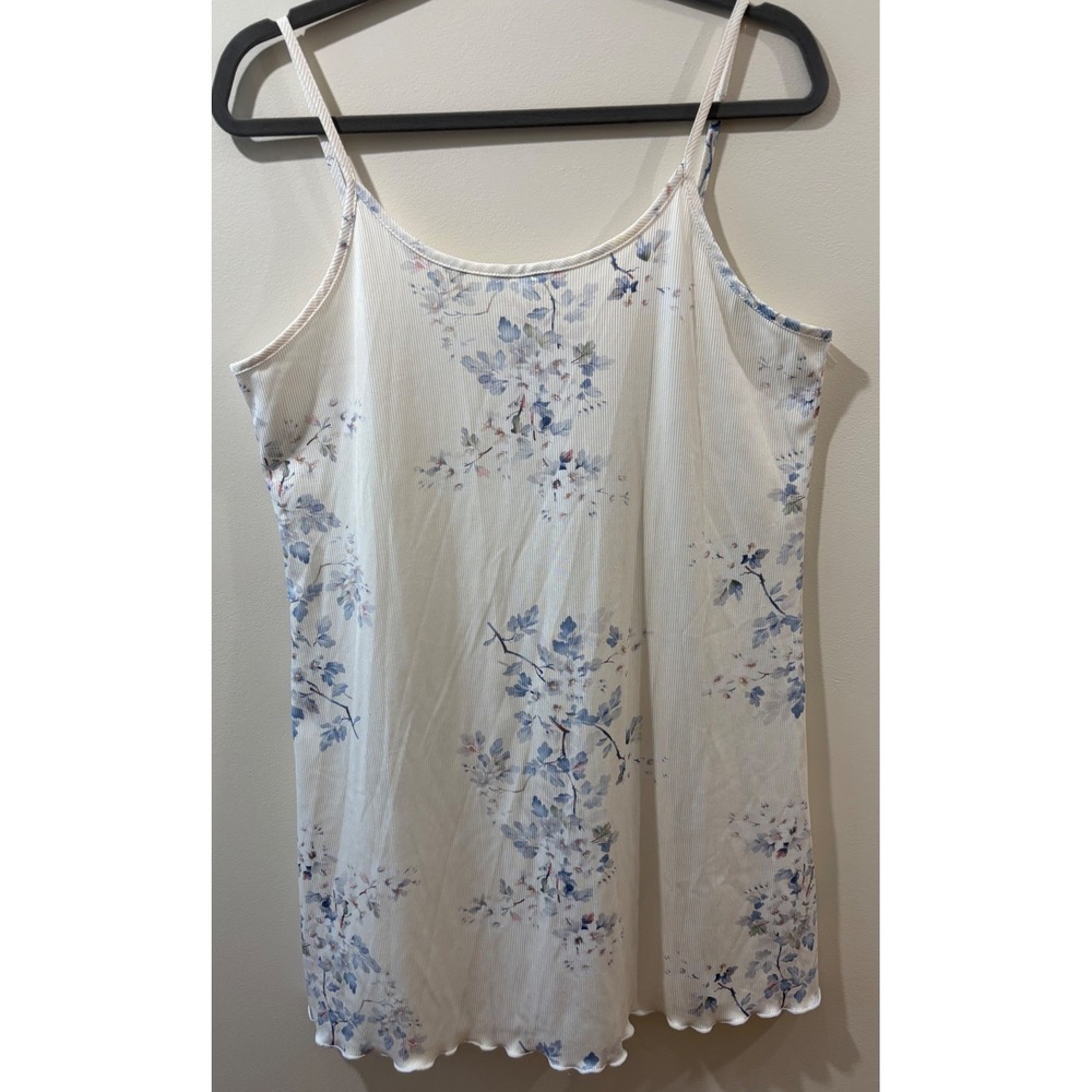 Ribbed Knit Floral Slip Dress Sz. XL Coquette Cottagecore Fairycore Y2K